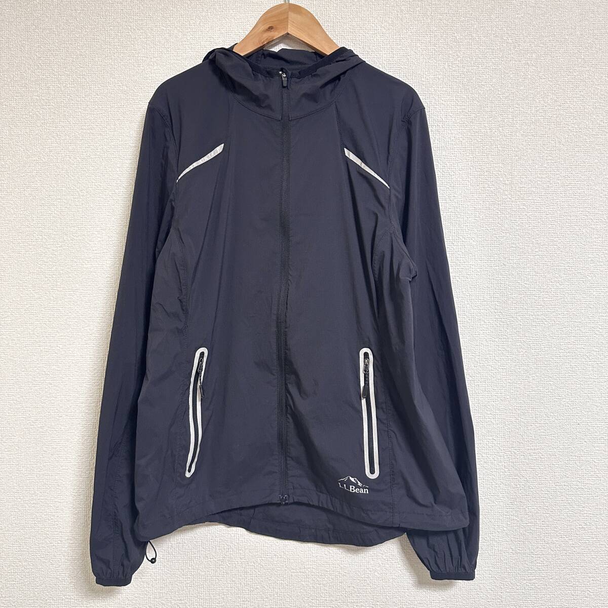 L.L.Bean エルエルビーン レディース ウィンドブレイカー ナイロンパーカー リフレクター付き 反射 ナイロンジャケット 284496 黒 S Y0333拍卖