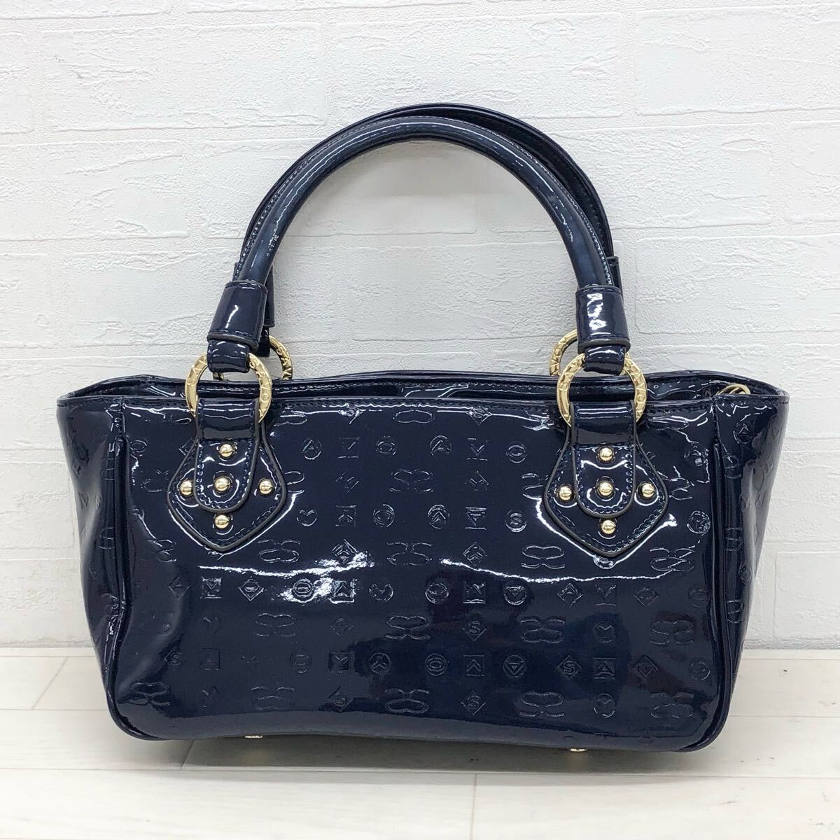 1760〓 SAVOY サボイ ハンドバッグ レディース ネイビー 総柄 鞄 手提げ鞄 カジュアル拍卖