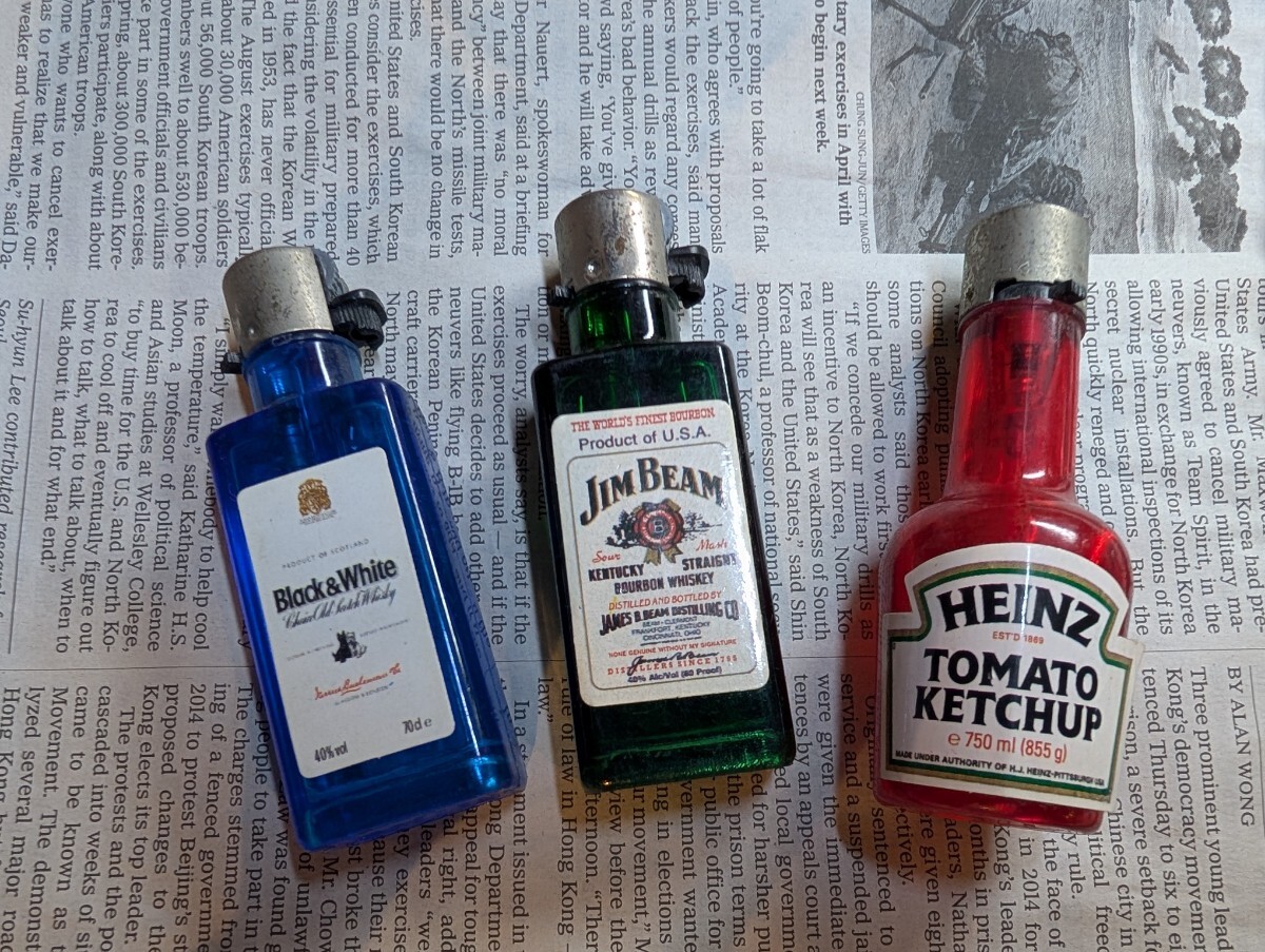 レア【HEINZ Black&White JIM BEAM ボトルライター】セット ヴィンテージ bottle 拍卖
