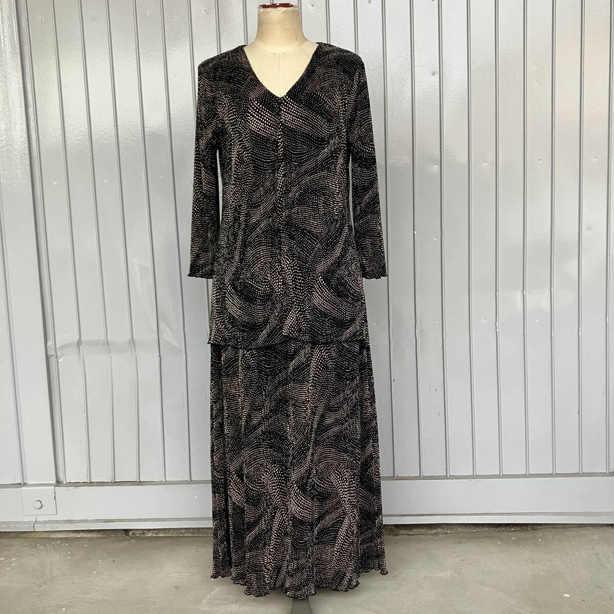 ビンテージ USA製 connected プリーツ レイヤードデザイン 長袖 ワンピース 250503拍卖