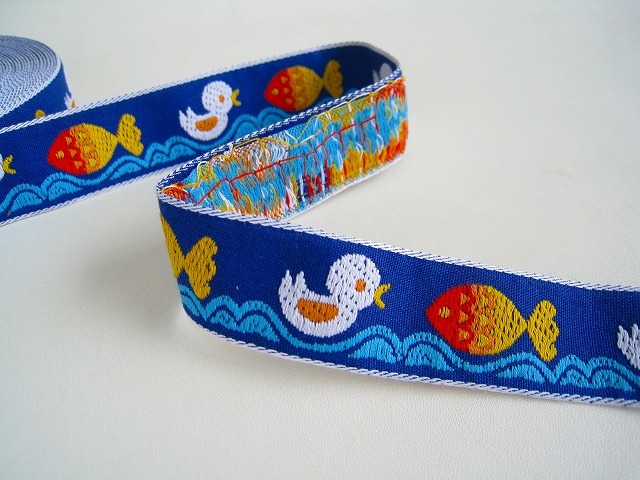 ドイツ レトロリボン サカナとアヒル柄拍卖