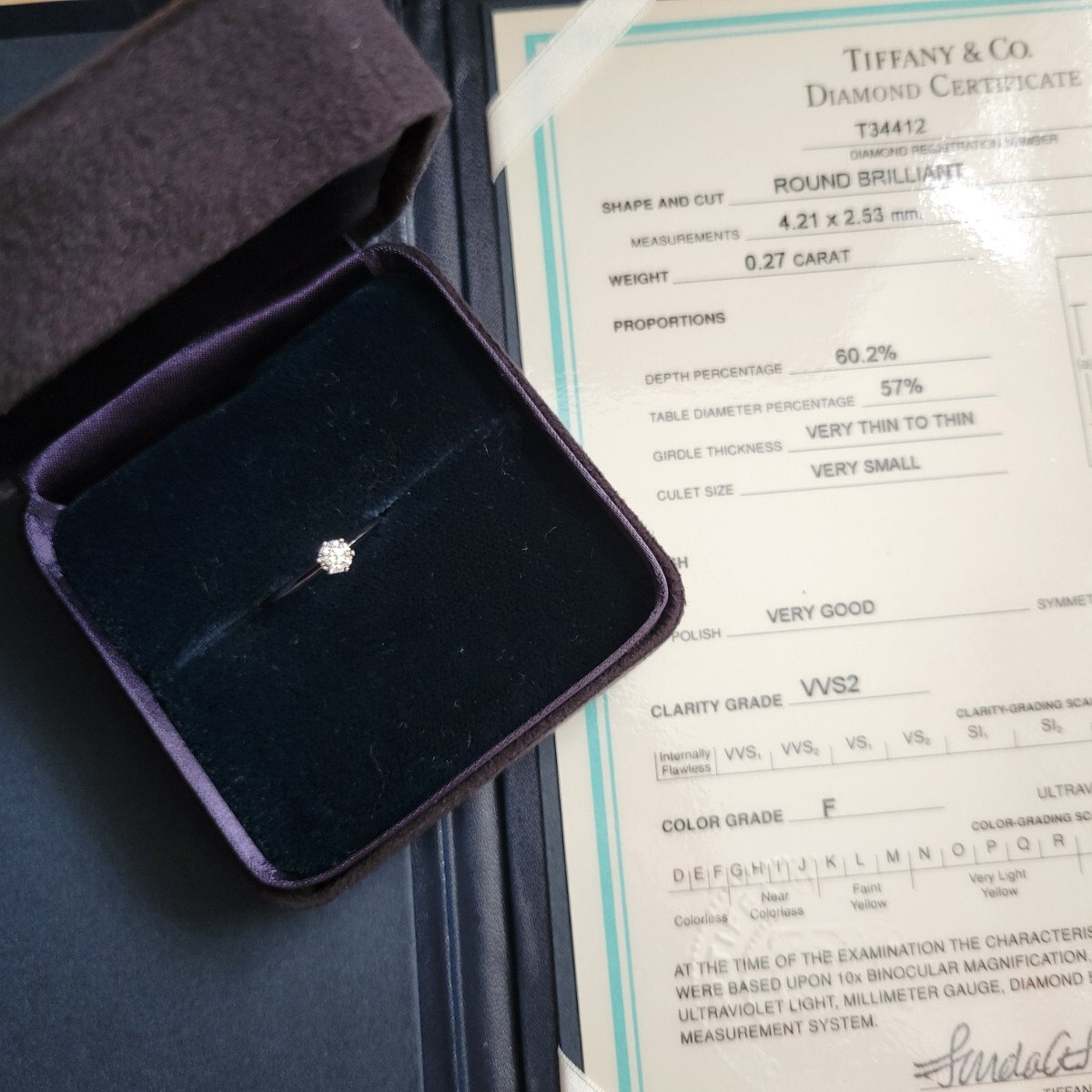 ティファニー TIFFANY ソリティア ダイヤモンド リング プラチナ 0.27ct拍卖