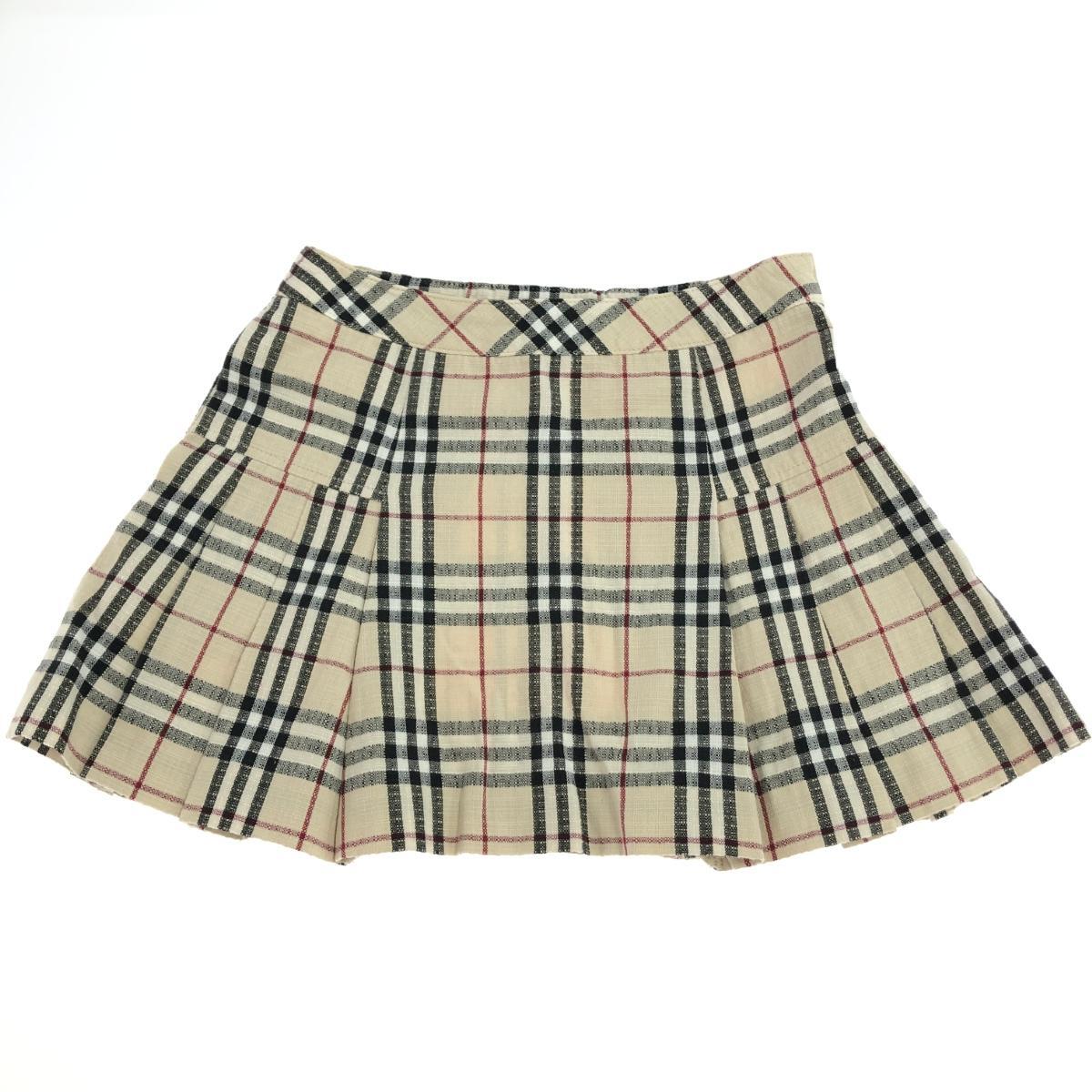 良好◆BURBERRY LONDON バーバリーロンドン プリーツ スカート キッズサイズ:110◆ ベージュ キッズ ボトムス 子供服ノバチェック拍卖