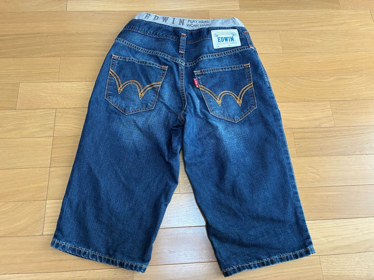エドウィン デニムハーフパンツ 160センチ ボトムス キッズジュニア 男の子男子 子供服 半ズボン EDWIN拍卖