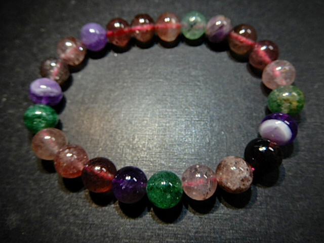 高級天然水晶BD6874 ストロベリークオーツ(多彩) 超極上級美品8mm拍卖