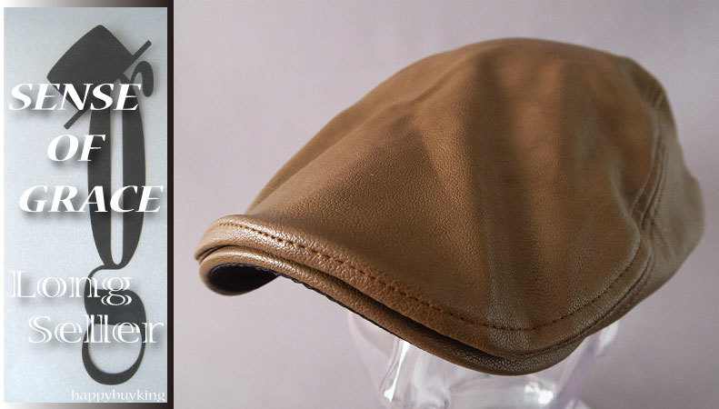 graceグレース★2025サイドベルトレザーハンチング【茶】新品 サイズ調節可能 男女兼用 手洗いOK センスオブグレース拍卖