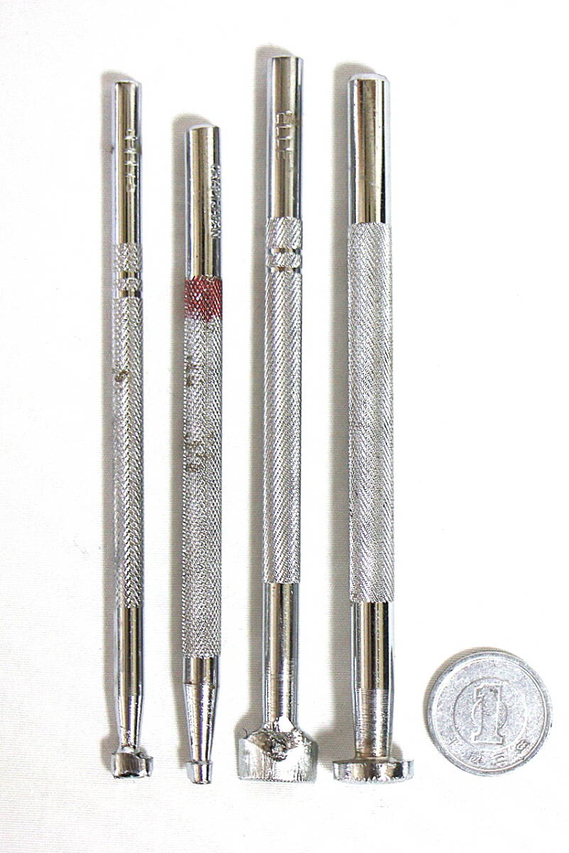 レザークラフト カービング スタンプ 刻印 ツール 工具 4本セット拍卖