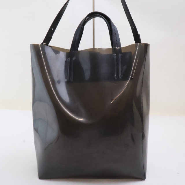 2505-60 アクネステュディオ アクネスタジオ トートバッグ ショルダーバッグ 2WAY Acne Studios ビニール×レザー製 ブラック拍卖