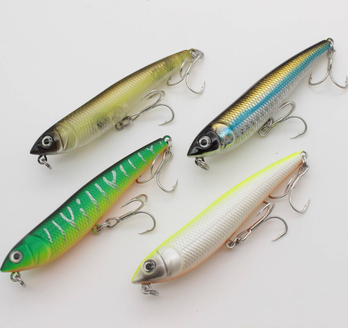 【在庫限り】バスルアー 初代DOG-X風 ペンシルベイト 4本セット 88mm 10.3g トップウォータープラグ拍卖