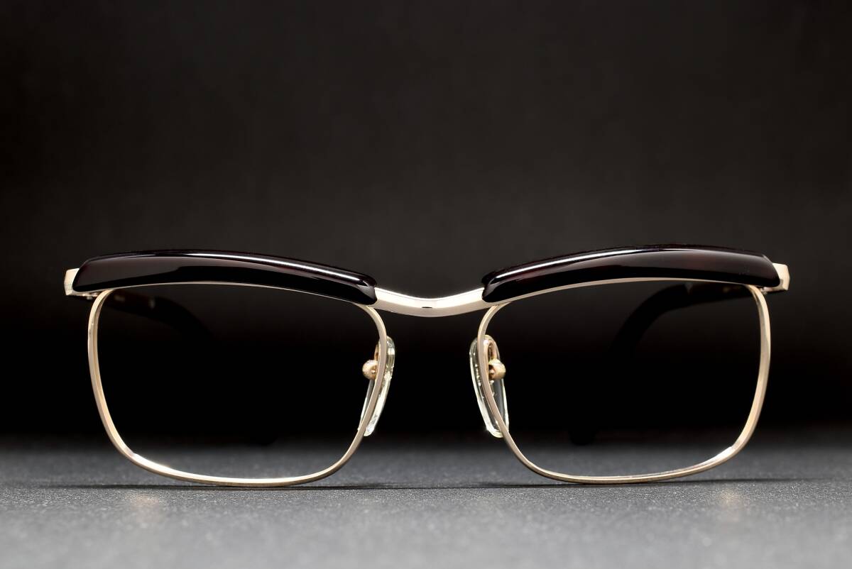 デッドストック 西ドイツ製 BAUSCH & LOMB 1/20 12K GF 50-16 ブロー メガネ サングラス フレーム 12金張り ヴィンテージ ボシュロム拍卖