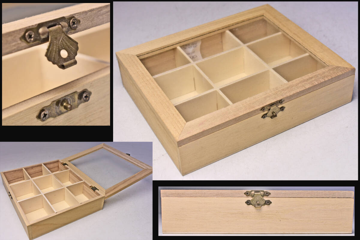 木製 アクセサリーケース ★ ジュエリーボックス ★ 小物入れ ★ インテリア ★ 蓋部分はアクリル製 ★ 木目 ★ 白木 ★ wood調 ★ 中古品 拍卖