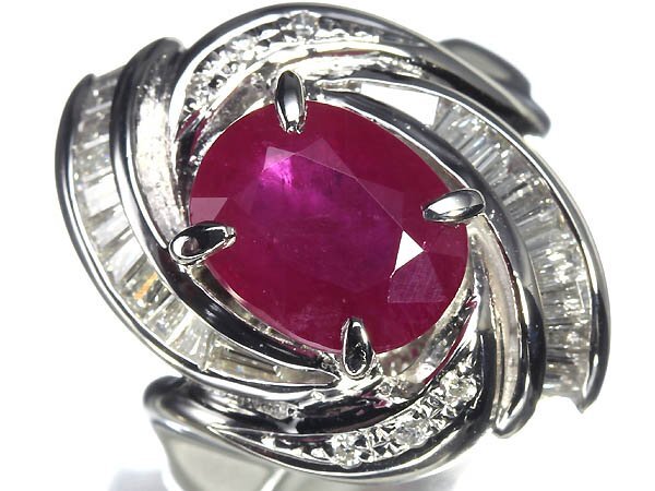1RV13390T【売り切り】新品【RK宝石】≪RUBY≫ 艶やかレッドカラー! 上質ルビー 大粒2.21ct! 極上ダイヤモンド Pt900 超高級リング ダイヤ拍卖