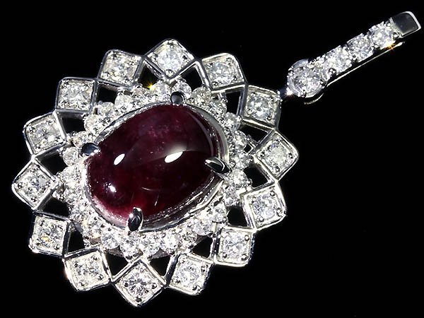 .RR12587S【売り切り】新品【RK宝石】《Red Beryl》超希少 天然レッドベリル 特大2.37ct 極上ダイヤ Pt950 超高級ペンダントヘッド GIA拍卖
