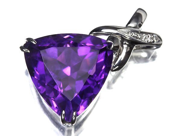 3VZ13861T【売り切り】新品【RK宝石】《Amethyst》極上アメジスト 大粒5.364ct 極上ダイヤモンド K18WG 高級ペンダントヘッド ネックレス拍卖
