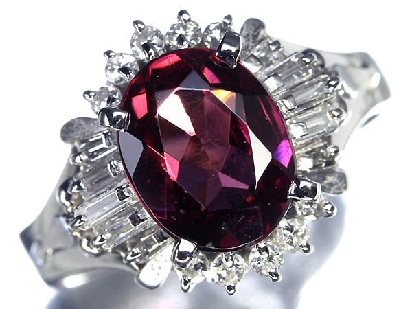 7KK14110T【売り切り】新品【RK宝石】《garnet》妖艶な輝き!! 極上ガーネット 大粒2.36ct 極上ダイヤモンド 0.5ct Pt900 高級リング ダイヤ拍卖