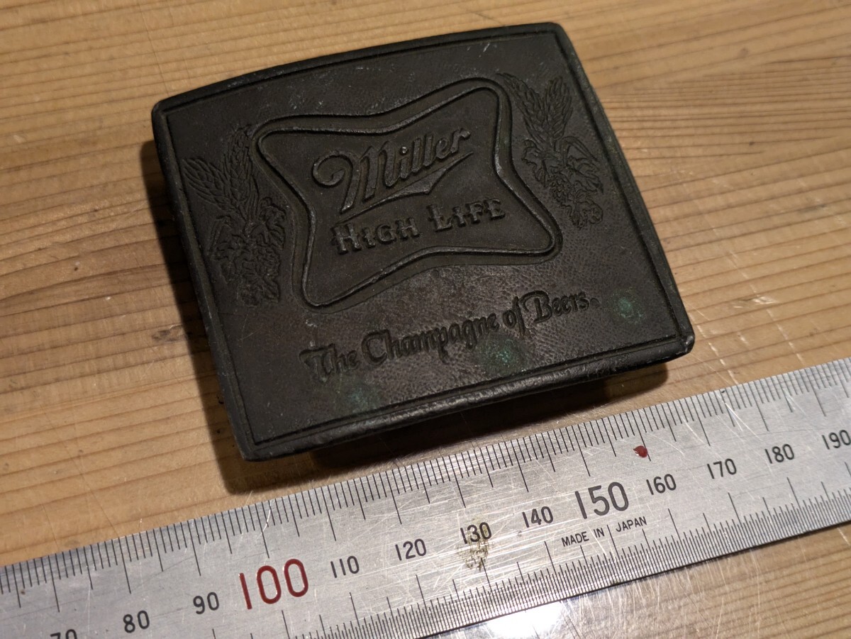 評価1000記念!¥100~! MILLER ミラー BEER ビール バックル USED vintage ビンテージ ベルト アメカジ バイカー アメ車 アメリカ拍卖