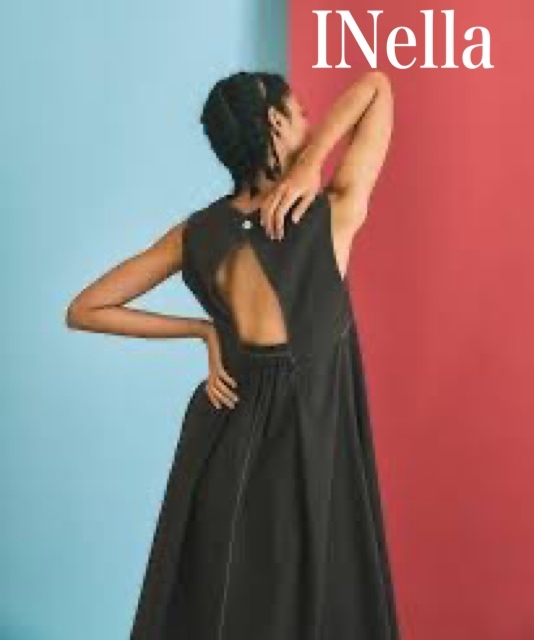 ★ INella イネラ リネンミックスステッチワンピース ダークブラウン サイズ1 美品 リネン 麻混 ステッチ ノースリーブ ロングワンピース拍卖