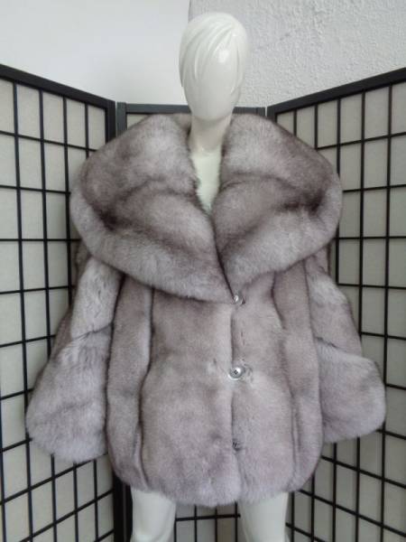 カスタムメイド ブルーフォックス毛皮ジャケット拍卖