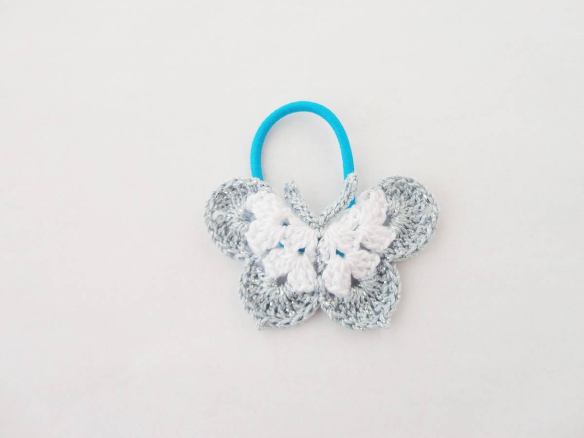 蝶のヘアゴム*レース編み*ハンドメイド*861拍卖