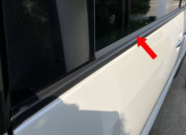 新品 純正品 MITSUBISHI 三菱 スライドドア ドアベルトモール 水切りモール 助手席側 デリカD5 CV5W拍卖