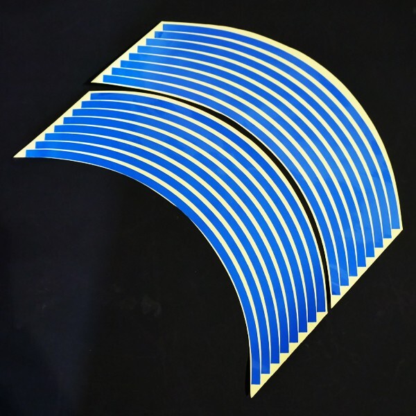 XJR1300 XJR1200/R SR400 SRX400 XJR400 4HM RH02J R1-Z ジール SRX250 SRV250 汎用 反射 タイヤ ホイール リム ステッカー シール 青拍卖