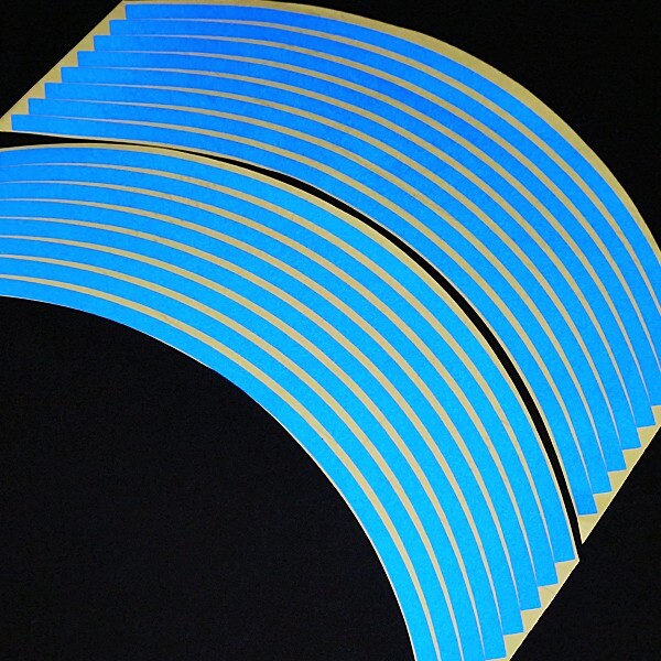 Z250 Z300 Z400 Z750 Z900RS Z1000 エストレヤ ヴェルシス650 ヴェルシス1000 汎用 反射 ホイール タイヤ リム ステッカー シール 青拍卖