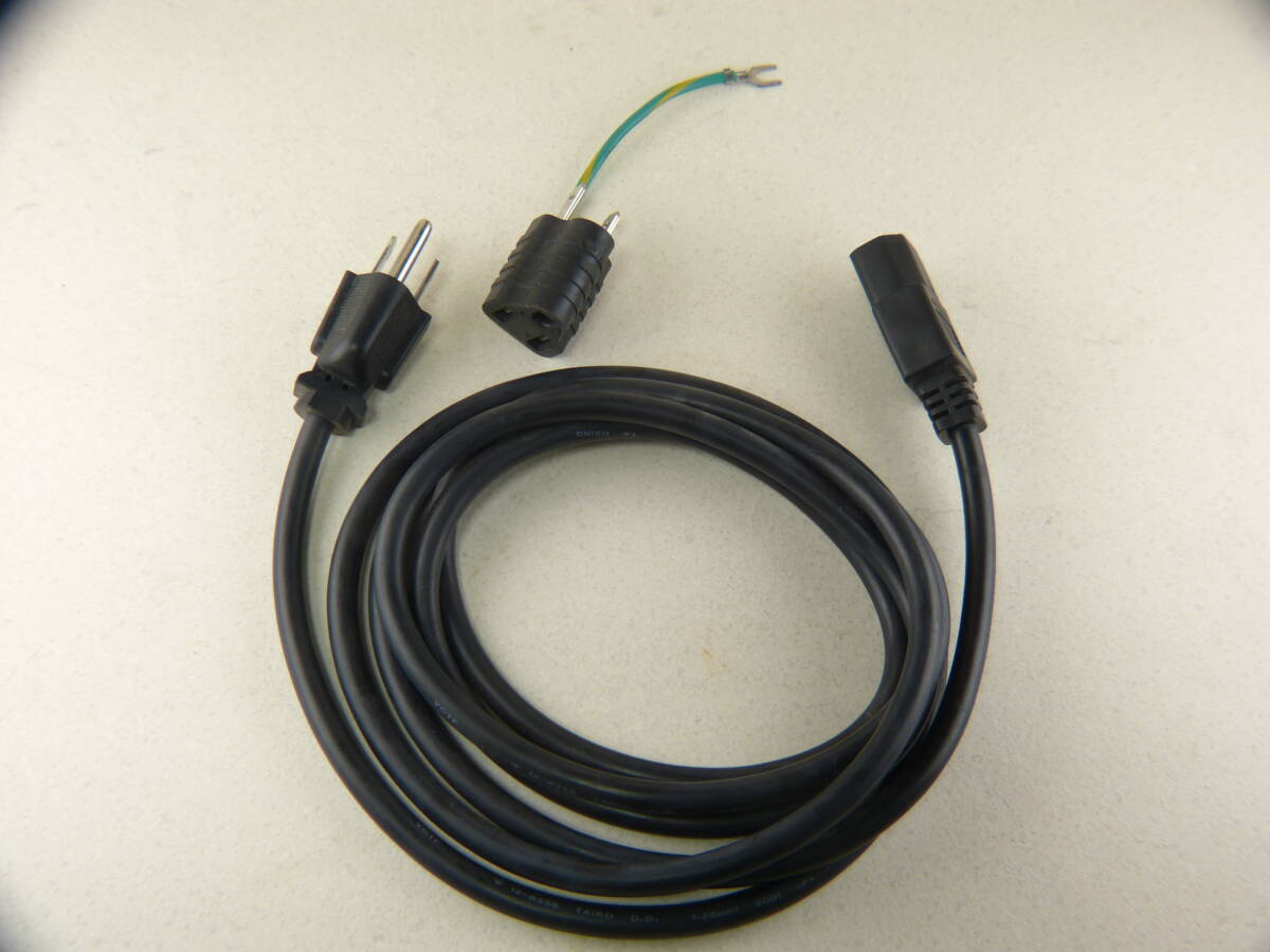 ★☆電源ケーブル 3P-3Pプラグ アダプター付き 7A125V 2.4m 未使用品 ☆★拍卖