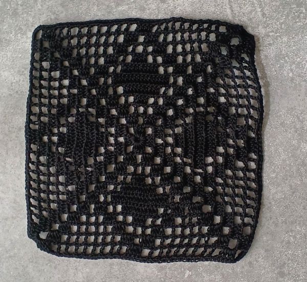 ハンドメイド レース編み ドイリー 黒 18.5cm拍卖