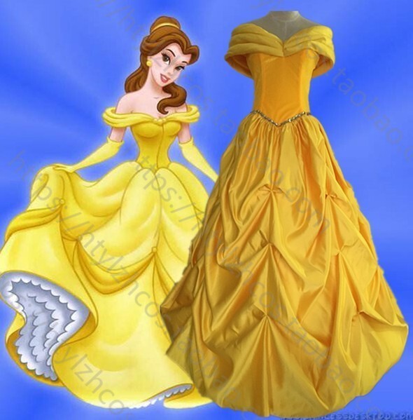 xd160ディズニー 美女と野獣 Beauty and the Beast ベル Belle プリンセス ワンピース コスプレ衣装拍卖