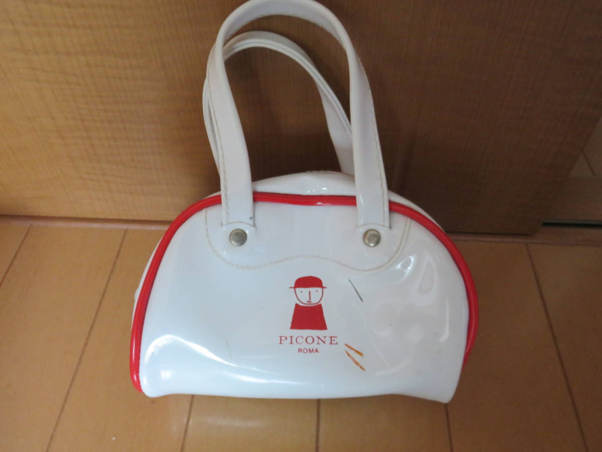 シンプルデザインがおしゃれ! エナメルビニール製 ミニバッグ PICONE(ピッコーネ) ROMA拍卖