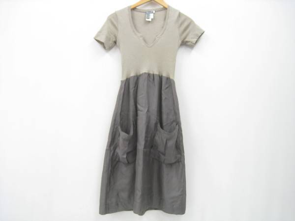 Kristensen クリステンセン シルク×綿 切替 半袖 ワンピース 1拍卖