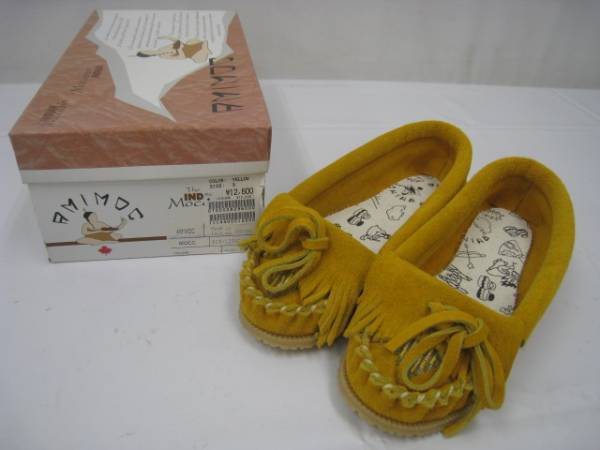 定12,000 AMIMOC モカシンシューズ ビーズ イエロー5拍卖