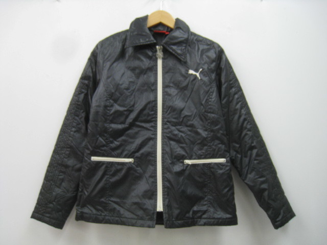 PUMA プーマ 中綿 ナイロンジャケット ジップアップ ジャンパー 黒 スミクロ ブラック サイズM 拍卖