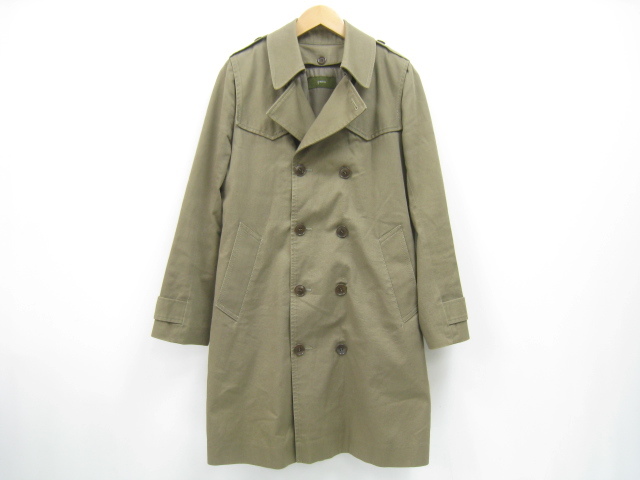 green グリーン ボウルズ ボアライナー付き トレンチコート カーキ拍卖