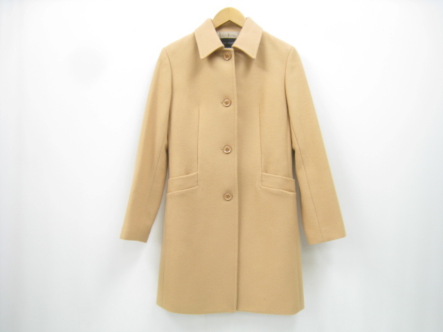 LE SOUK ルスーク カシミヤ混 ウール コート ベージュ系 サイズ36拍卖
