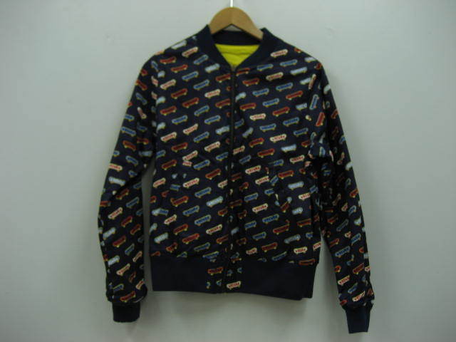 RODEOCROWNS ロデオクラウンズ リバーシブルジャケット 長袖 紺 黄 イエロー ネイビー スケボー柄 ローラースケート サイズS 拍卖