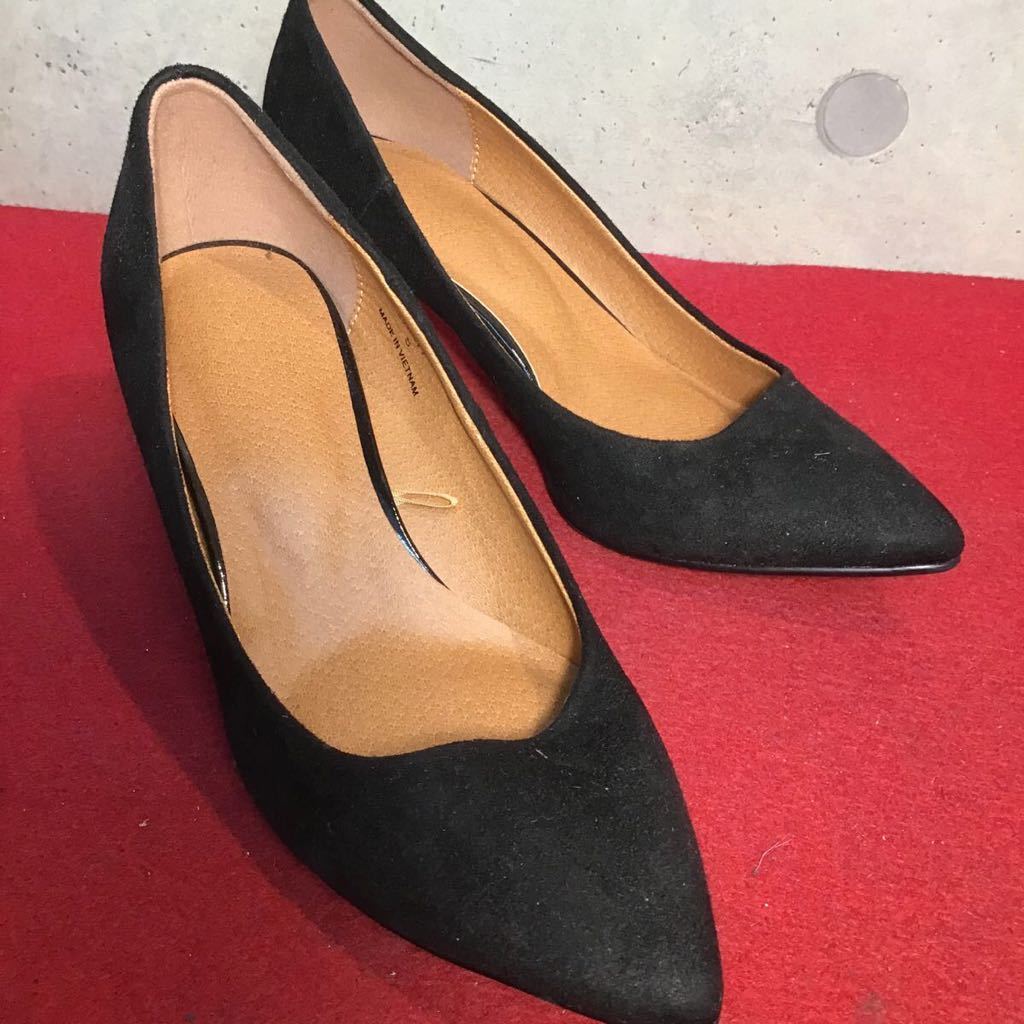 【売り切り!送料無料!】A-72 パンプス/ブラック/スエード/22.0cm拍卖