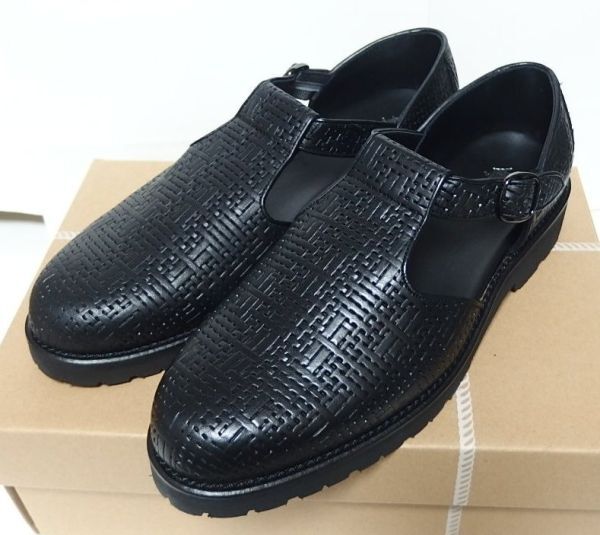 25SS Tomo&Co TMTKS-S-0034 EMBOSSED CZECH GURKHA SANDAL レザー グルカ サンダル シューズ US9/27cm Vibramソール拍卖