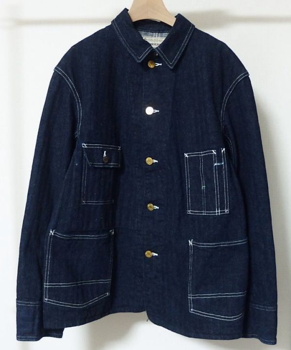 WAREHOUSE ウエアハウス Lot 2165 INDIGO HERRINGBONE COVERALL WITH CHINSTRAP インディゴ ヘリンボーン カバーオール ジャケット44拍卖