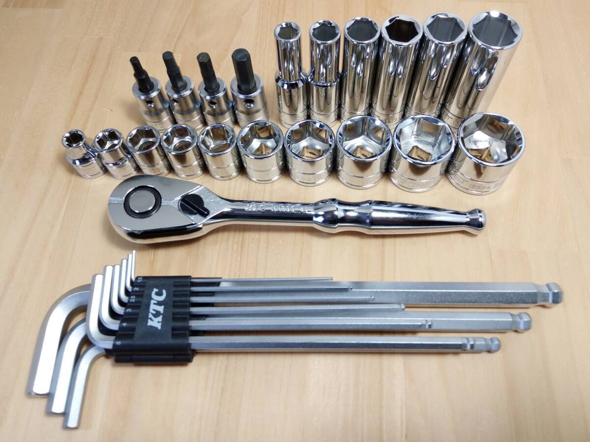 ★KTC SIGNET 9.5sq ラチェットセット 5種類★BR390 ラチェットハンドル 六角レンチ ヘキサゴン ソケット♪拍卖