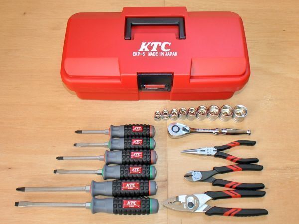 ★KTC 工具ツールセット プラハードケースEKP-5付 全5種類★工具セット ラチェットハンドル ソケット ラチェットセット ツールボックス♪拍卖