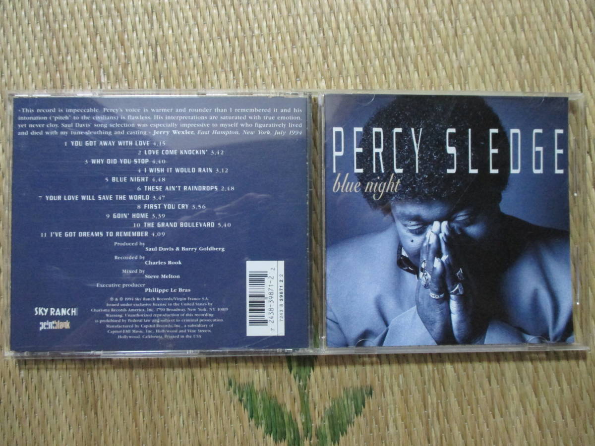 CD Percy Sledge「BLUE NIGHT」輸入盤 7243 8 39871 2 2 盤に1mmの傷 ジャケットのクレジットに経年変化によるシミ サザン・ソウル拍卖