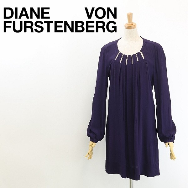 ◆DIANE von FURSTENBERG ダイアンフォン ファステンバーグ BERES タック ボリュームスリーブ ワンピース 4拍卖