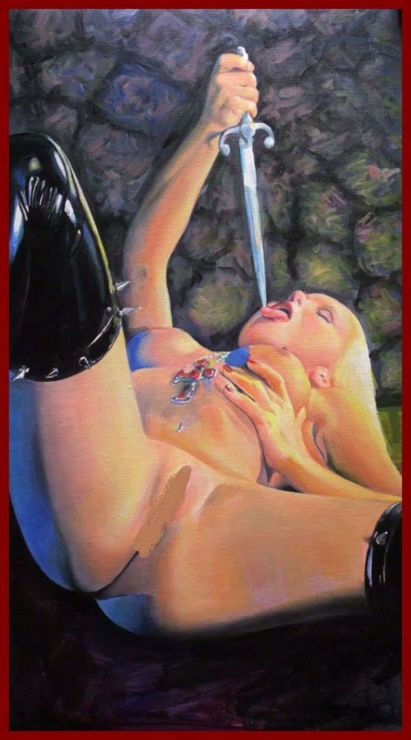 ☆☆☆☆☆アクリル画 アレキシー・リンコフ 「ヴァンパイアの欲望」 アブノーマルな熱情 拍卖