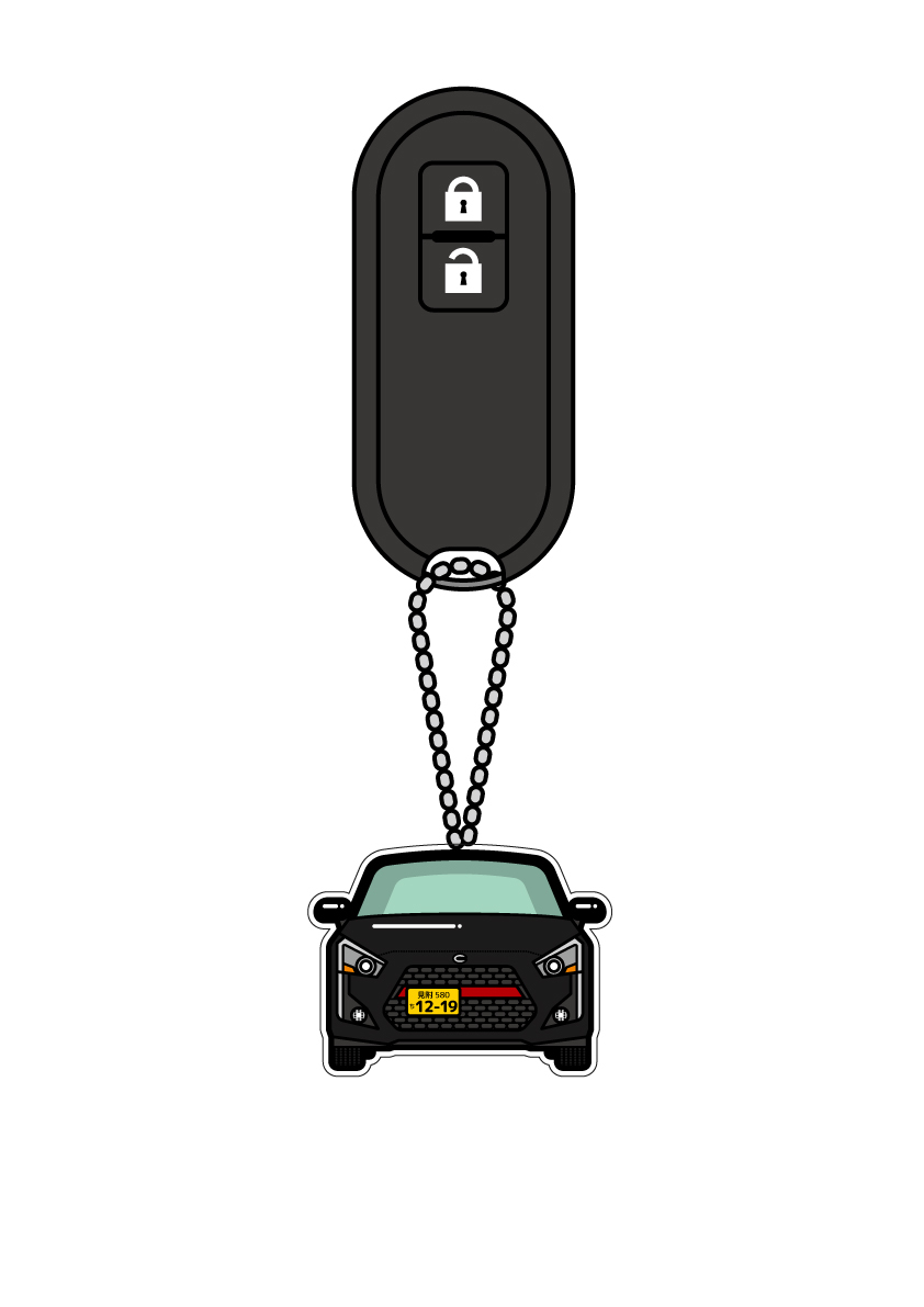 【キーホルダー】ナンバープレート入れ ダイハツ コペンローブ風 全色対応拍卖