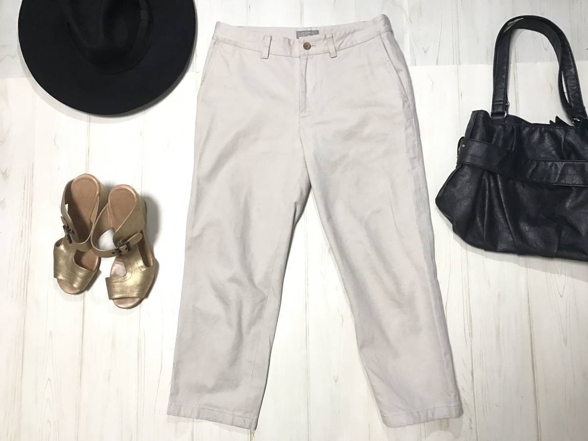★マーガレットハウエル MARGARET HOWELL★しっかりとした コットン チノパンツ★size 2★ベージュ★半端丈★七分★レディース★パンツ拍卖