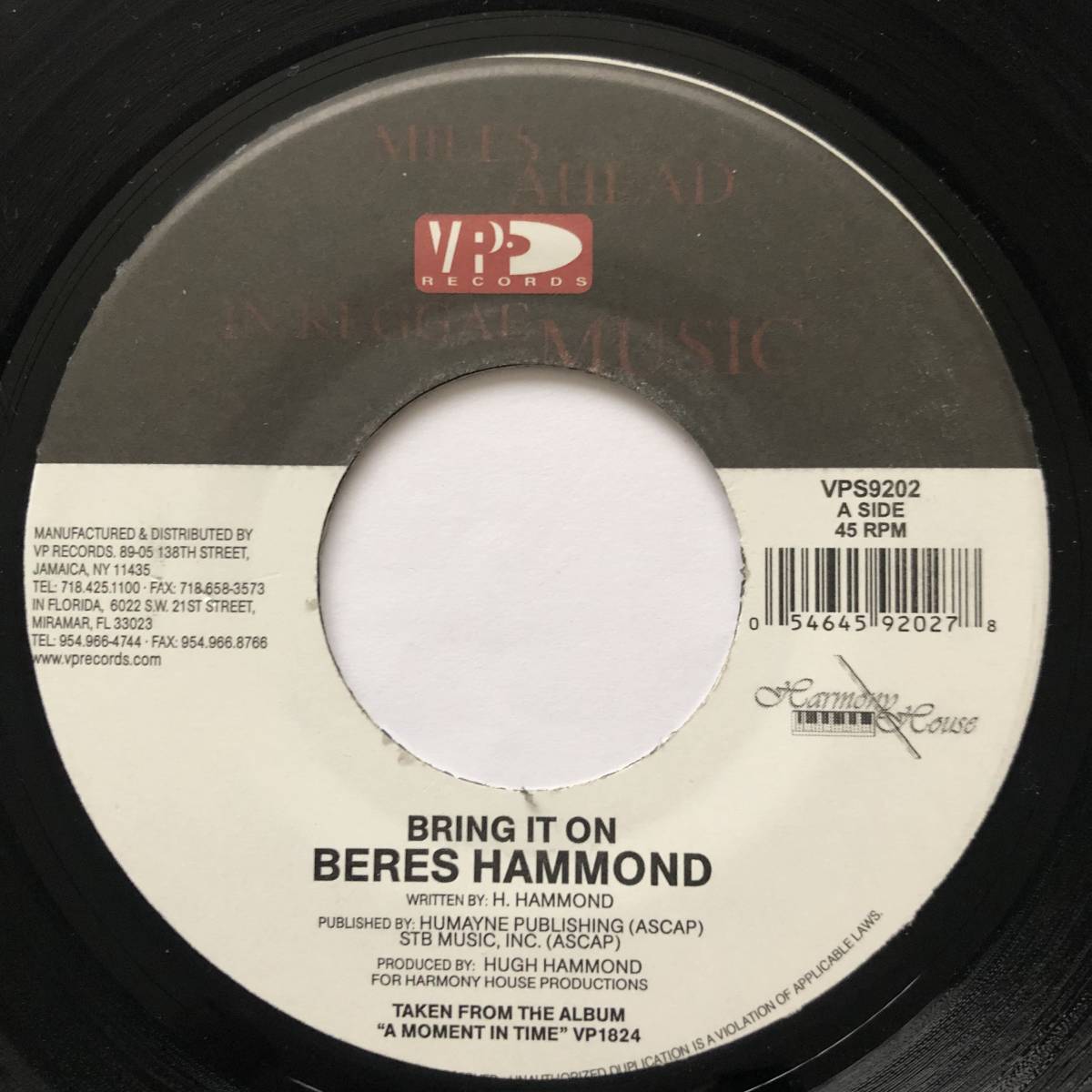 試聴 / BERES HAMMOND / BRING IT ON /VP US/reggae/dancehall/’10/big hit !!/7inch拍卖