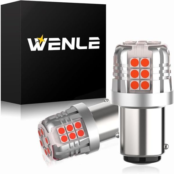 爆光 S25 LED ダブル テールランプ ブレーキランプ ストップランプ 180度段違い レッド800K DC12V車用3200拍卖