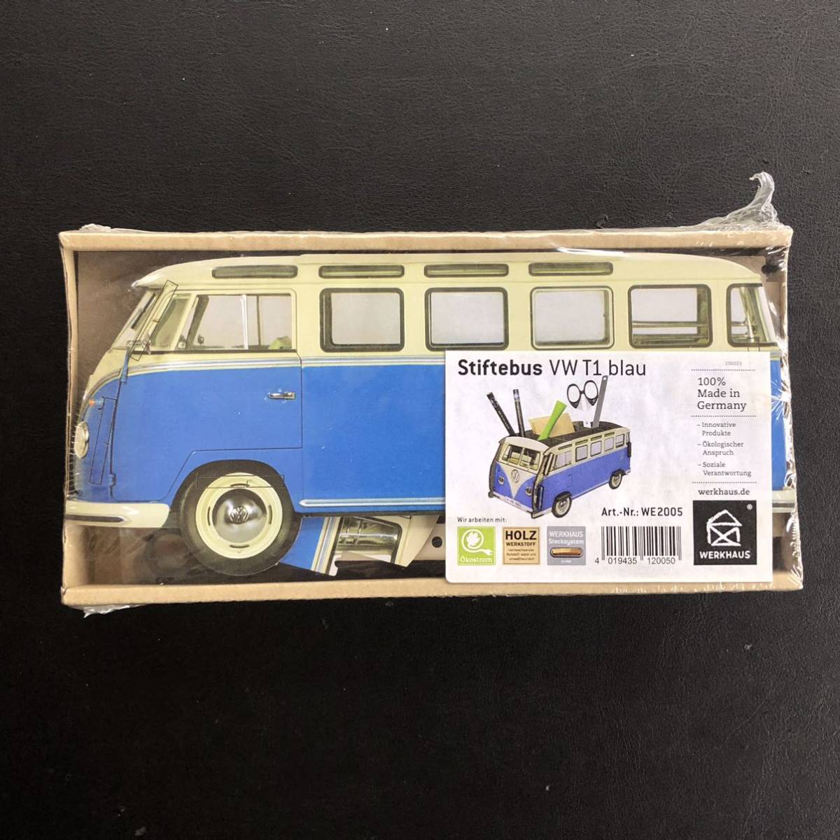 空冷 VW バス ブルー フォルクスワーゲン アーリーバス ペン立て ドイツ製 新品拍卖