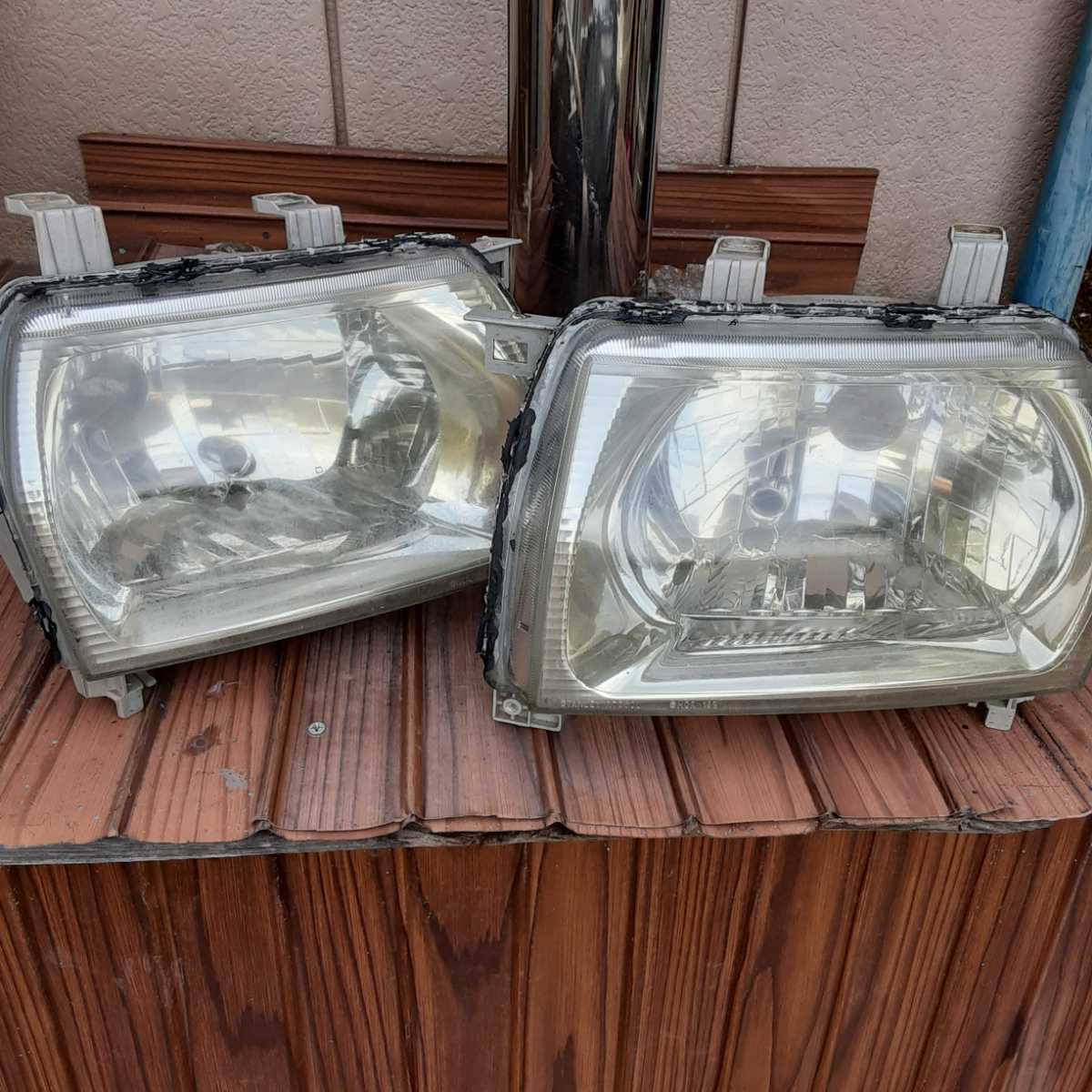 三菱 トッポBj 純正ヘッドライト から割済み 加工に プロジェクター化拍卖